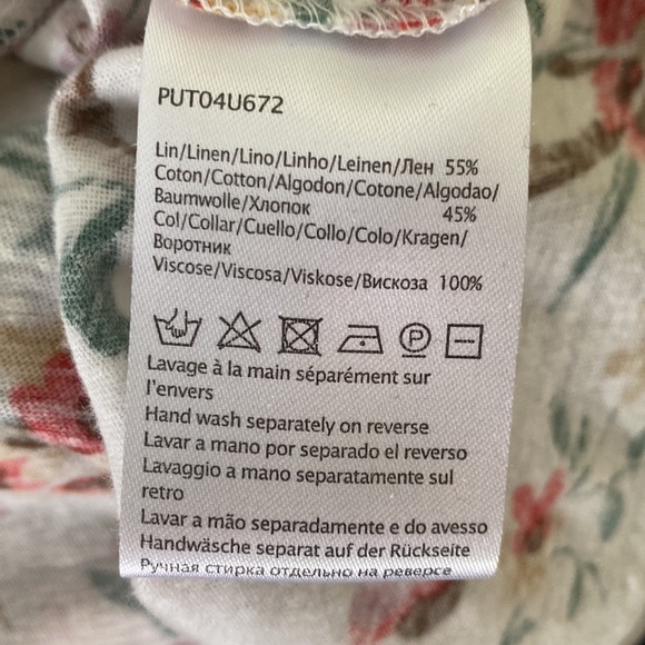 Pablo Paris Teony Floral Cotton Linen Short Sleeve Tee - 3 - L - Picture 12 of 16